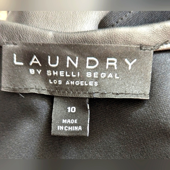 Laundry By Shelli Segal (Women's Size 10) Fit & Flare With Faux-Leather Accents - Picture 11 of 12